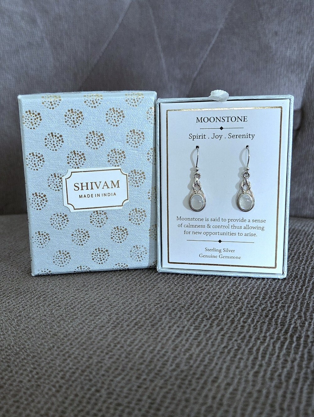 Shivam Silver Moonstone🌙 Earrings - Picture 3 of 16